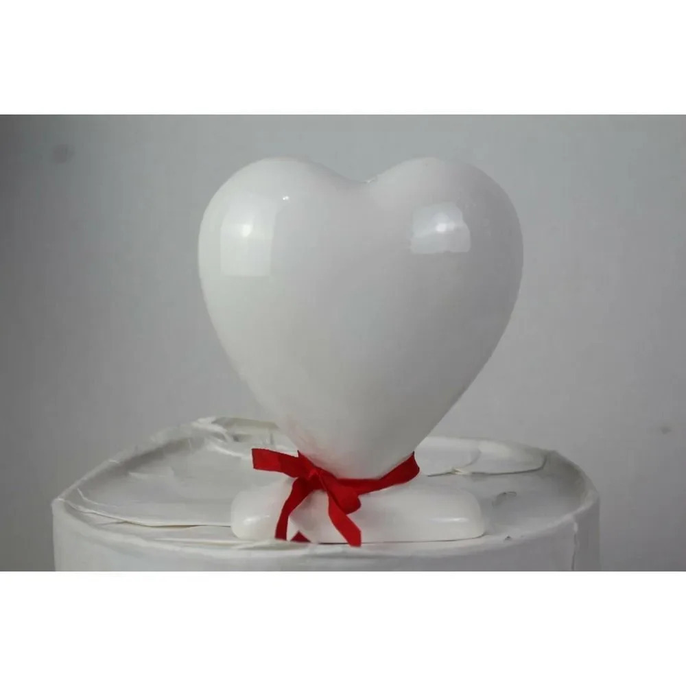 White Multi 6" HAPPY BIRTHDAY Heart Piggy Bank